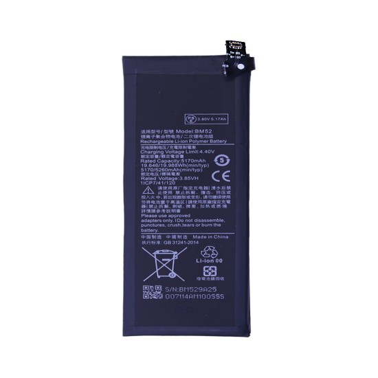Bateria BM52 para Xiaomi Mi Note 10/Mi Note 10 Lite/Mi Note 10 Pro 5260mAh Bateria BM52 para Xiaomi Mi Note 10/Mi Note 10 Lite/Mi Note 10 Pro 5260mAh